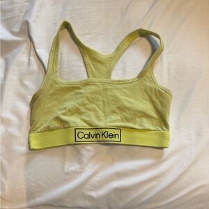 yellow calvin klein bra